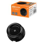 Розетка фарфоровая 2П 10А 250В черная «Болонь» TDM