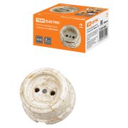 Розетка фарфоровая 2П 10А 250В мраморная «Болонь» TDM