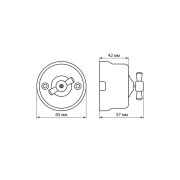 Выключатель фарфоровый поворотный проходной с ручкой (бантик) 10А черный «Болонь» TDM