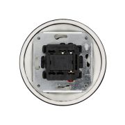 Выключатель скрытой установки фарфоровый поворотный проходной с ручкой (бантик) 10А черный «Болонь» TDM