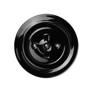 Выключатель скрытой установки фарфоровый поворотный с ручкой (бантик) 10А черный «Болонь» TDM