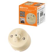 Выключатель фарфоровый поворотный с ручкой (бантик) 10А сл. кость «Болонь» TDM