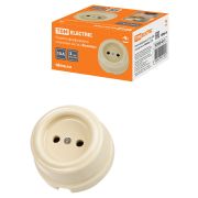 Розетка фарфоровая 2П 10А 250В сл. кость «Болонь» TDM