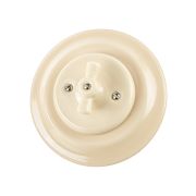 Выключатель скрытой установки фарфоровый поворотный с ручкой (бантик) 10А сл. кость «Болонь» TDM
