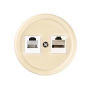 Розетка телефонная RJ11 + компьютерная RJ45 сл. кость «Болонь» TDM