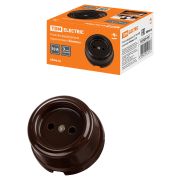 Розетка фарфоровая 2П 10А 250В коричневая «Болонь» TDM