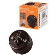 Выключатель фарфоровый поворотный перекрёстный с ручкой (бантик) 10А коричневый «Болонь» TDM