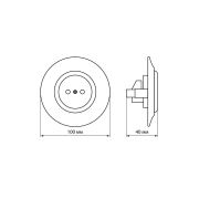 Розетка скрытой установки фарфоровая 2П 10А 250В коричневая «Болонь» TDM