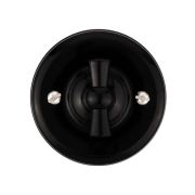 Выключатель поворотный проходной с ручкой (бантик) 10А черный «Виви» TDM