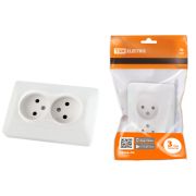 Розетка двойная 2П 10А 250В белая «Ильмень» TDM