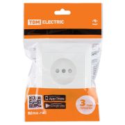 Розетка 2П с защ. шт. 10А 250В белая «Ильмень» TDM