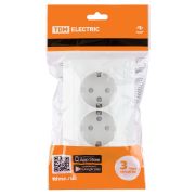 Розетка двойная 2П+З с защ. шт. 16А 250В белая «Ильмень» TDM