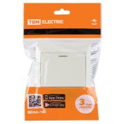 Выключатель 1 кл. с подсветкой 10А сл. кость «Ильмень» TDM