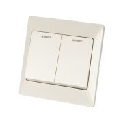 Выключатель 2 кл. с подсветкой 10А сл. кость «Ильмень» TDM