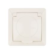 Розетка 2П+З с защ. шт. и крышкой 16А 250В IP44 сл. кость «Ильмень» TDM