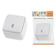 Переключатель на 2 направления 1-кл. открытой установки IP20 10А, белый «Дача» Народная