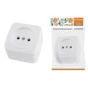 Розетка 2П открытой установки IP20 10А, белая «Дача» Народная