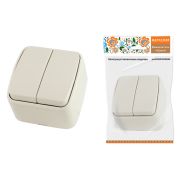 Выключатель 2-кл. открытой установки IP20 10А, сл. кость «Дача» Народная