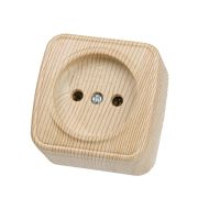 Розетка 2П открытой установки IP20 10А, сосна «Дача» Народная