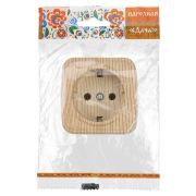 Розетка 2П+З открытой установки IP20 16А, сосна «Дача» Народная