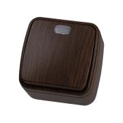 Выключатель 1-кл. открытой установки с подсветкой IP20 10А, венге «Дача» Народная