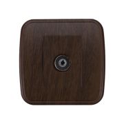 Розетка TВ простая (0-2400 Гц, «мама») открытой установки, IP20 венге «Дача» Народная