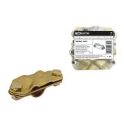 Зажим диагональный 2-х болтовой стальной с латунным покрытием ЗДСЛ95 стержень D14 - полоса 4х40/пруток 25-95мм2 TDM