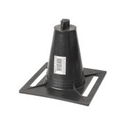 Держатель для плоской кровли универсальный 120х120х100 мм c 1 фиксатором для прута Ø8 мм, под битумную полосу 80 мм, без бетона, ПП (упак. 1 шт.) TDM