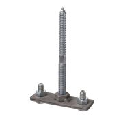 Держатель фасадный для полосы шириной 25-50 мм длина 120 мм с дюбелем, стальной зажим (упак. 1 шт.) TDM