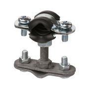 Держатель хомут с резиновым уплотнением Ø15-19 мм для прута Ø6-10 мм, стальной зажим, термодиффузия (упак. 1 шт.) TDM