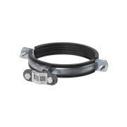 Держатель хомут с резиновым уплотнением Ø112-117 мм, для прута Ø6-10 мм, стальной зажим, термодиффузия (упак. 1 шт.) TDM