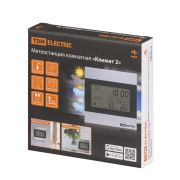 Метеостанция комнатная «Климат 2» горизонтальная, термометр, гигрометр, будильник, серебро, TDM