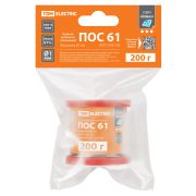 Припой ПОС 61, проволока, ГОСТ 21931-76, Ø1 мм, 200 г, катушка, инд. упак., «Алмаз» TDM