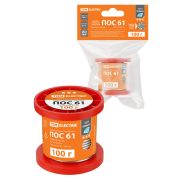 Припой ПОС 61, проволока, ГОСТ 21931-76, Ø2 мм, 100 г, катушка,, инд. упак., «Алмаз» TDM