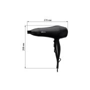 Фен «Сатурн 3», 2000 Вт, 2 скор., 3 темп. реж., режим хол. воздух, насадка-концентратор, черный, TDM