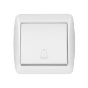 Кнопка звонковая открытой установки IP44 6А белая «Селигер» TDM