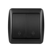 Выключатель на 2 направления 2-кл. открытой установки IP44 10А графит «Селигер» TDM