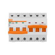 Автоматический выключатель с механической блокировкой (байпас) ВА47-29Б 3Р+3Р 63А 4,5кА х-ка C TDM