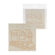 Доска для выжигания, Паровоз, 150х150 мм, 1 шт., пакет, TDM