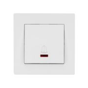 Кнопка звонка с подсветкой 6А белая «Сенеж» TDM