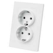 Розетка двойная 2П+З 16А 250В белая «Сенеж» TDM