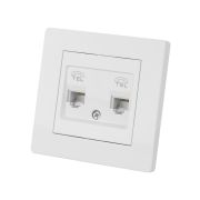 Розетка двойная телефонная RJ11 белая «Сенеж» TDM