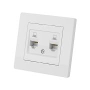Розетка компьютерная двойная RJ45 белая «Сенеж» TDM