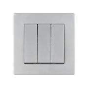 Выключатель 3-х кл. 10А серебр. металлик «Сенеж» TDM