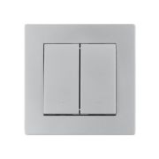 Выключатель на 2 направления 2 кл. 10А серебр. металлик «Сенеж» TDM