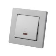 Кнопка звонка с подсветкой 6А серебр. металлик «Сенеж» TDM