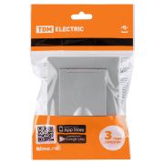 Розетка 2П+З 16А 250В IP44 с защ. шт. с крышкой серебр. металлик «Сенеж» TDM