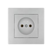 Розетка 2П 10А 250В серебр. металлик «Сенеж» TDM