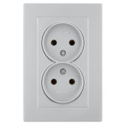 Розетка двойная 2П 10А 250В серебр. металлик «Сенеж» TDM