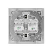 Розетка двойная телефонная RJ11 серебр. металлик «Сенеж» TDM